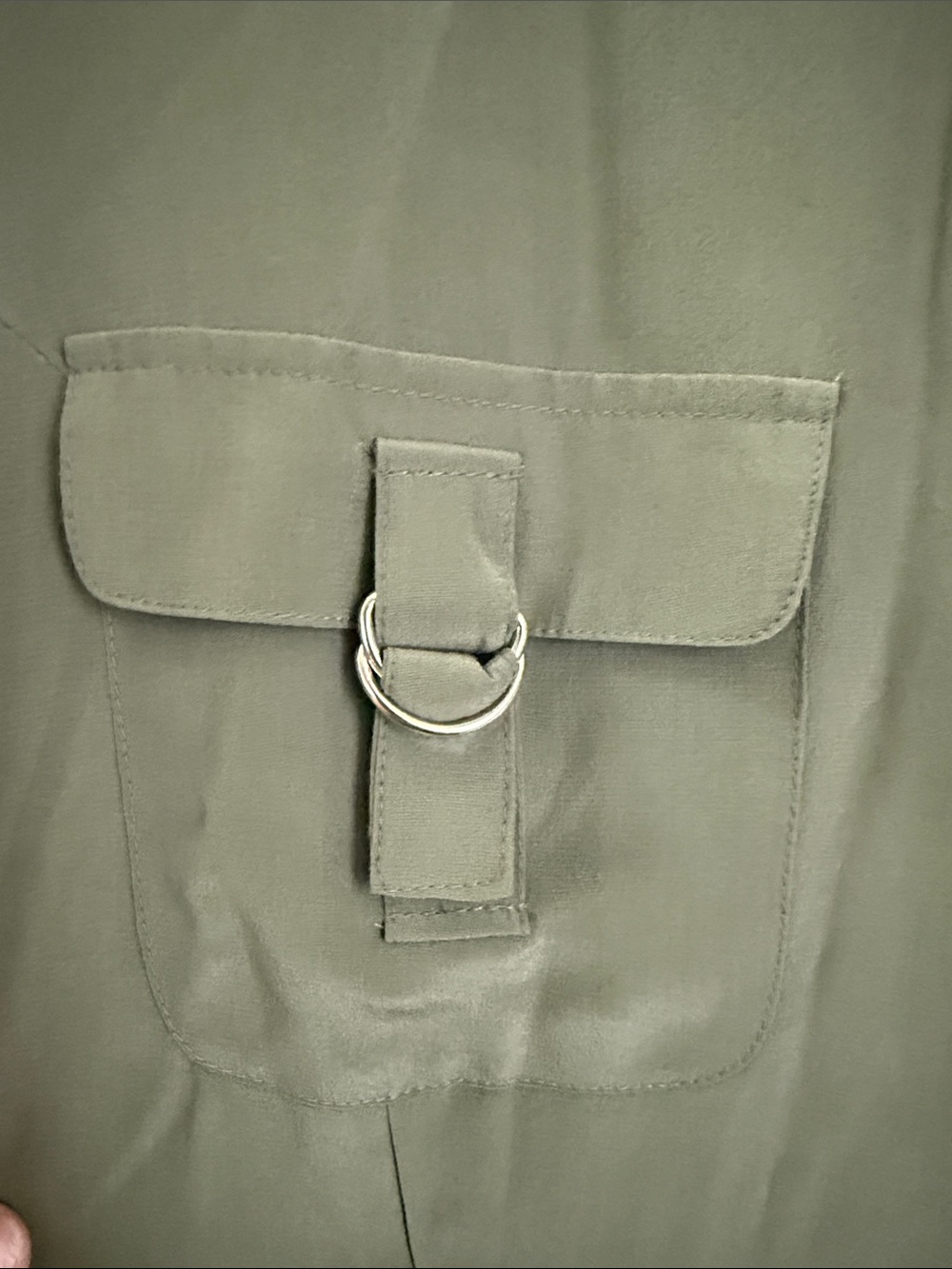 Spiegel Olive Green Maxi Shirt Dress- 100% silk - Picture 3 of 9